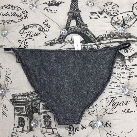 TOPSHOP Metallic Tanga Bikini Bottoms - Picture 4 of 7